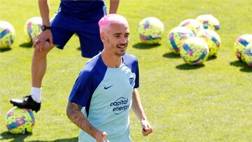 Griezmann, en una sesión del Atlético. "Disfruté de mi segundo año en el Barcelona".