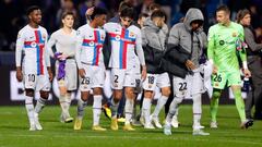 Soccer Football - Champions League - Group C - Victoria Plzen v FC Barcelona - Doosan Arena, Pilsen, Czech Republic - November 1, 2022 FC Barcelona's Alex Balde and Hector Bellerin celebrate after the match REUTERS/David W Cerny