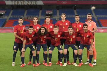 El once inicial de España. 