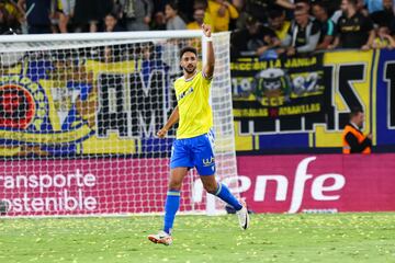 Chris Ramos celebrando un gol que anot la temporada pasada frente al Sevilla.