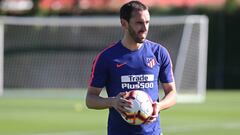 El central uruguayo del Atl&eacute;tico de Madrid, Diego God&iacute;n, durante un entrenamiento.