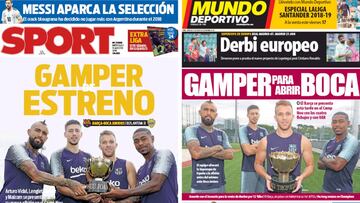 Portadas de 'Sport' y 'Mundo Deportivo' del miércoles 15 de agosto de 2018.