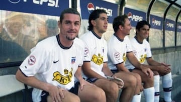 Tagliani, el primero de izquierda a derecha, en Colo Colo. Alonso Zúñiga, Marcelo Bartticiotto y Miguel Riffo completan la foto.