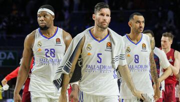 Yabusele, Rudy y Hanga, tocados tras la derrota ante el Bayern.