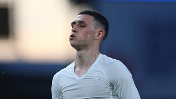 WOLVERHAMPTON, ENGLAND - JUNE 14:  A dejected England's Phil Foden after the UEFA Nations League League A Group 3 match between England and Hungary at Molineux on June 14, 2022 in Wolverhampton, United Kingdom. (Photo by Alex Dodd - CameraSport via Getty Images)