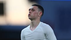 WOLVERHAMPTON, ENGLAND - JUNE 14:  A dejected England's Phil Foden after the UEFA Nations League League A Group 3 match between England and Hungary at Molineux on June 14, 2022 in Wolverhampton, United Kingdom. (Photo by Alex Dodd - CameraSport via Getty Images)