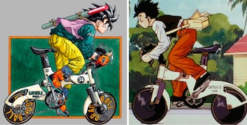 Dragon Ball Z figuras Goku y Gohan en bicicleta por Banpresto