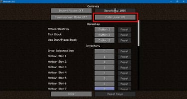 Cómo desactivar el salto automático de Minecraft