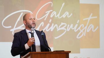 José Alberto, entrenador del Racing, en la Gala Racinguista que cerró la temporada 22/23.