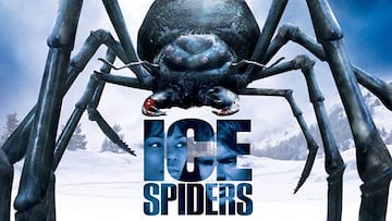 Cartel de la pel&iacute;cula Ice Spiders (2007), pel&iacute;cula que en espa&ntilde;ol se traduce como Ara&ntilde;as devoradoras. 