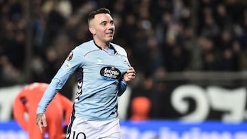 Iago Aspas celebra el gol anotado ante el PAOK.