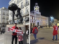 Aficionados turcos por Madrid en la jornada de ayer.
