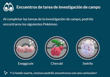 Pokémon disponibles al completar Tareas de Investigación de Campo en el evento Glotones Insaciables de Pokémon GO