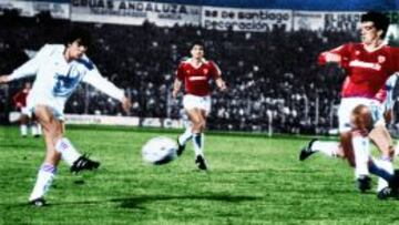 Así marcó Sanchís su primer gol.