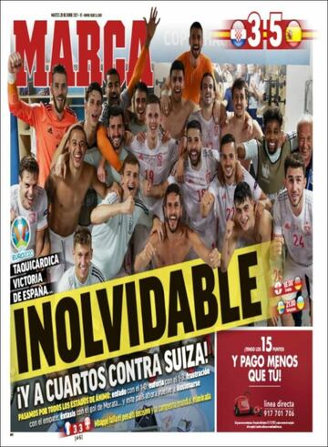 Las portadas deportivas tras la clasificación de España