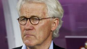 El seleccionador danés durante la fase de grupos de la Eurocopa.