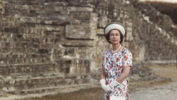 Reina Isabel II: Foto histórica de la monarca en Monte Albán, Oaxaca