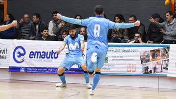 Jugadores del Movistar Inter celebran un gol.