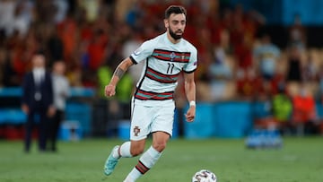 Bruno Fernandes of Portugal in action during the UEFA EURO 2020, Round of 16 football match between Belgium and Portugal at La Cartuja stadium on June 27, 2021 in Seville, Spain.
AFP7
27/06/2021 ONLY FOR USE IN SPAIN