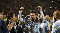 Messi celebró la clasificación de Argentina para el Mundial.