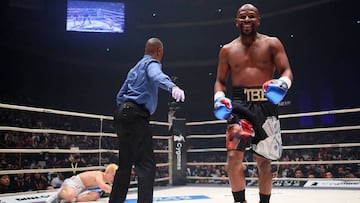 Floyd Mayweather Jr en su exhibici&oacute;n en Jap&oacute;n