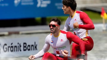 Joan Moreno y Diego Domínguez en la final de C2 500 de la Copa del Mundo de sprint.