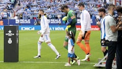 03/10/21 PARTIDO PRIMERA DIVISION 
 RCD ESPANYOL  -  REAL MADRID 
 SALIDA AL CAMPO BENZEMA  DIEGO LOPEZ COURTOIS 