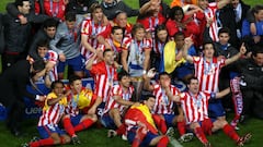 El momento en el que el Atl&eacute;tico de Madrid se proclam&oacute; campe&oacute;n de la Europa de League de 2010, ante el Fulham, en Hamburgo. 
 