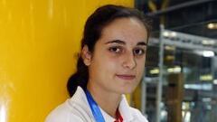 &Aacute;ngela Salvadores a su llegada a Barajas despu&eacute;s de conseguir el bronce en el Europeo de Portugal.