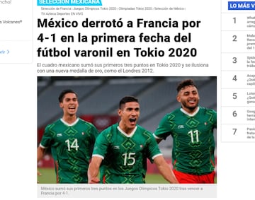 Prensa internacional destacó la goleada de México sobre Francia