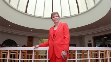 Elisa Aguilar, tras ser reelegida como presidenta de la Federación Española de Baloncesto.