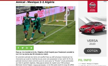 Las portadas internacionales del empate entre México y Argelia