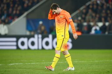 Fecha: 02-04-2013 | Partido: PSG - Barcelona | Lesión: Lesión muscular del bíceps femoral de la pierna derecha.