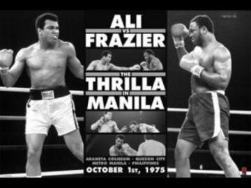 1 de octubre de 1975. 'A Thrilla in Manila'. Tercer combate entre Ali y Frazier. El dominio de Muhammad Ali y la gran resistencia de Joe Frazier pese al castigo recibido fueron los elementos que marcaron la pelea. Llegó el round 14 y el manager de Joe, Eddie Futch decidió que su boxeador no podía más y le dijo de manera contundente: “Todo terminó, nadie olvidará lo que hiciste aquí hoy”.

