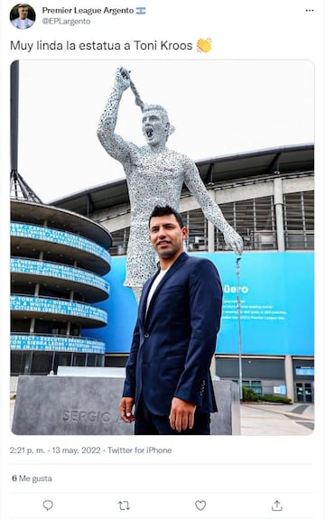 memes graciosos sobre la estatua de Agüero y su parecido con Toni Kroos