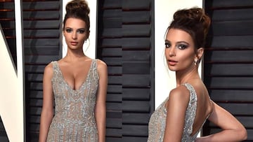 Emily Ratajkowski en una de las fiestas de los Premios Oscar 2017