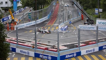 PK103 EPRIX. Bern (Switzerland Schweiz Suisse), 22/06/2019.- Brazilian driver Luca di Grassi of Audi Sport Abt Schaeffler takes a corner during the first training session of the Formula E Swiss E-Prix in Bern, Switzerland, 22 June 2019. (Brasil, Suiza) EFE/EPA/PETER KLAUNZER