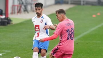 Instante del Rayo Majadahonda-Real Madrid Castilla.