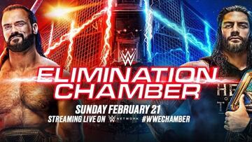 Drew McIntyre y Roman Reigns en el cartel de Elimination Chamber.