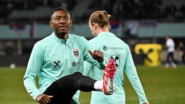 Soccer Football - Nations League - Play-offs - First Leg - Austria v Serbia - Ernst-Happel-Stadion, Vienna, Austria - March 20, 2025 Austria's David Alaba during the warm up before the match REUTERS/Elisabeth Mandl