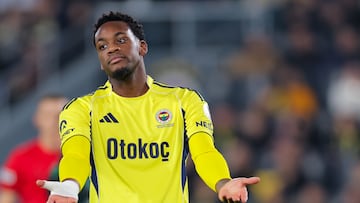 ISTANBUL, TURKEY - DECEMBER 15: Jhon Duran of Fenerbahce SK reacts during the Trendyol Super Lig match between Fenerbahce SK and Konyaspor at Ulker Sukru Saracoglu Stadium on December 15, 2025 in Istanbul, Turkey. (Photo by /BSR Agency/Getty Images)