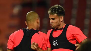 BANGKOK, THAILAND - JULY 11: (THE SUN OUT. THE SUN ON SUNDAY OUT) Luis Diaz of Liverpool during an open training session in the Rajamagala National Stadium on July 11, 2022 in Bangkok, Thailand. (Photo by John Powell/Liverpool FC via Getty Images)