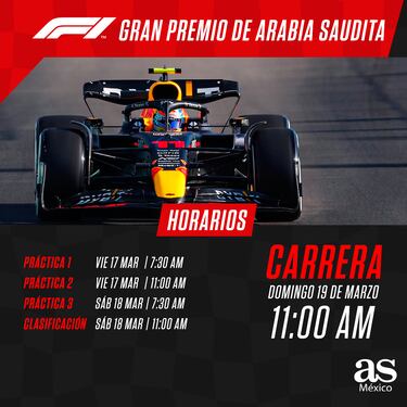 GP Arabia Saudita F1: horario, TV y dónde ver a Checo Pérez en vivo online