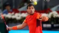 El tenista español Bernabé Zapata, durante un partido en el Mutua Madrid Open 2023.