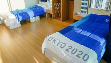 Imagen de las camas de cart&oacute;n sobre las que dormir&aacute;n los deportistas durante los Juegos Ol&iacute;mpicos de Tokio 2020.