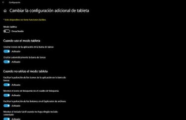 Cómo apagar el modo tableta en Windows 10