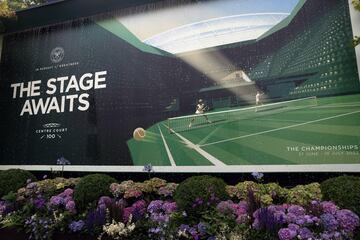 Uno de los carteles que adornan las instalaciones del torneo All England Lawn Tennis and Croquet Club. 