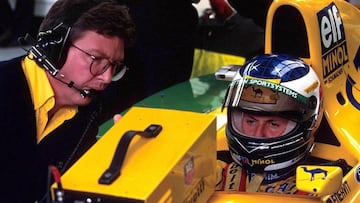 Ross Brawn con Michael Schumacher en Benetton.