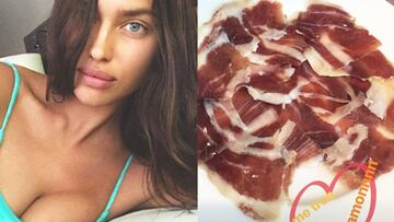 Irina Shayk aprovecha su regreso a Espa&ntilde;a para cumplir uno de sus sue&ntilde;os: comer jam&oacute;n.