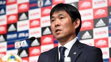 Hajime Moriyasu, director t&eacute;cnico de Jap&oacute;n, en la previa al amistoso ante la Selecci&oacute;n Colombia.